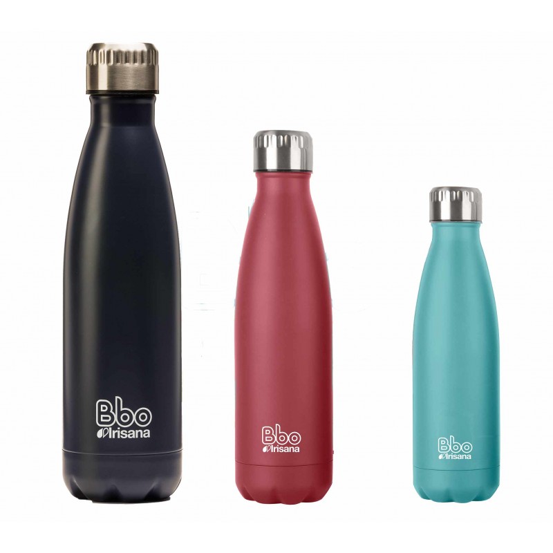 Botella reutilizable Bbo Irisana, acero inoxidable con funda de neopreno